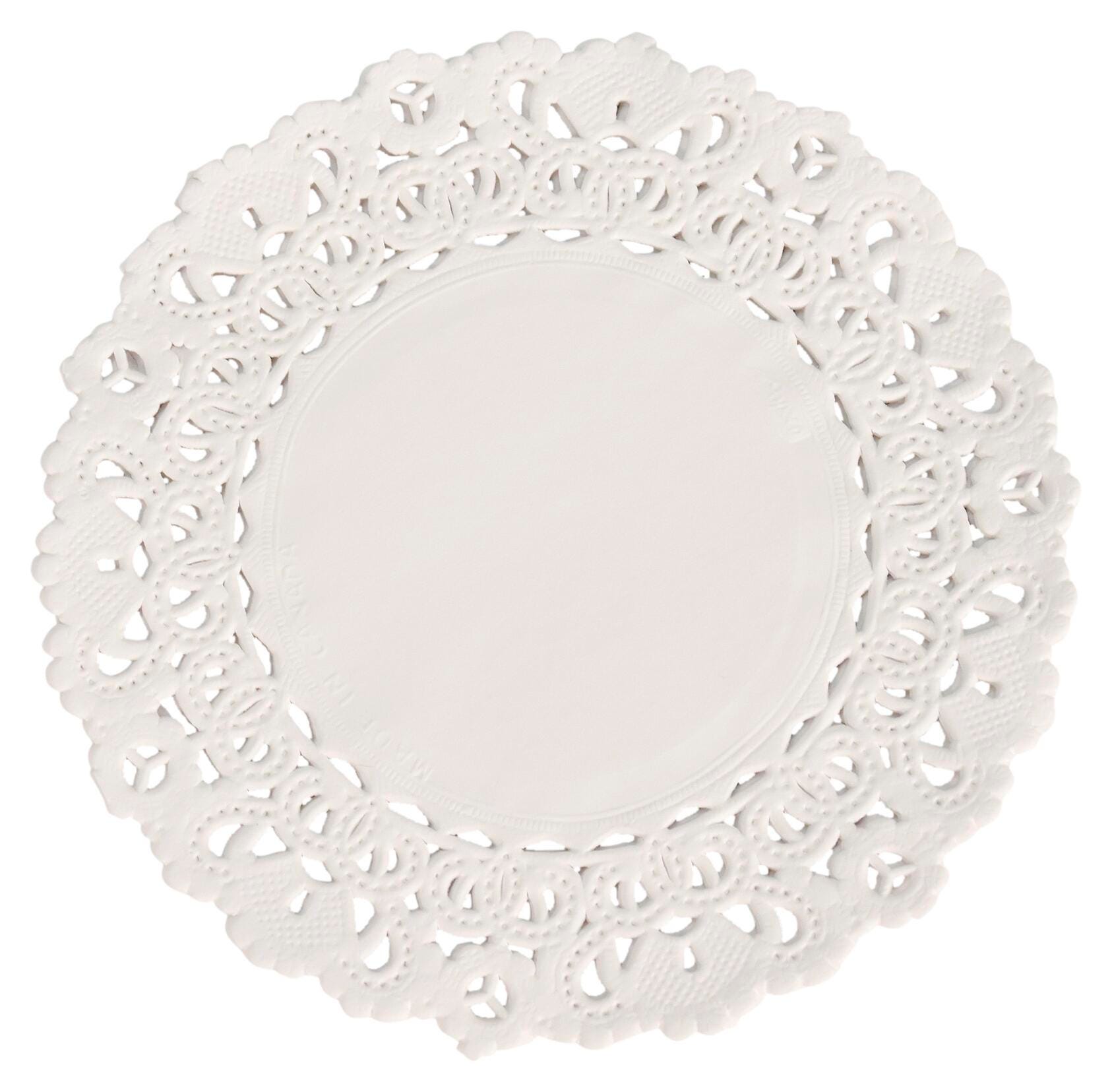 School Smart Paper Die-Cut Round Lace Doily, 4 Inches, White, Pack of 100 085608